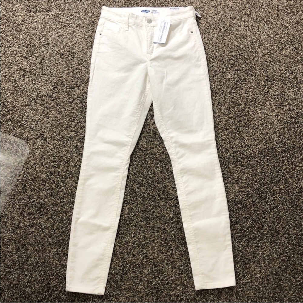 Old Navy Cream Rockstar Super Skinny Jeans - Picture 2 of 2